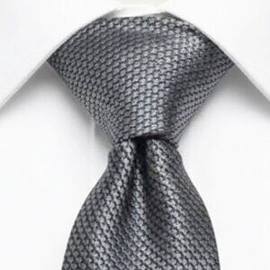 Bill Blass Silk Tie Geometric Silver Black Diamonds